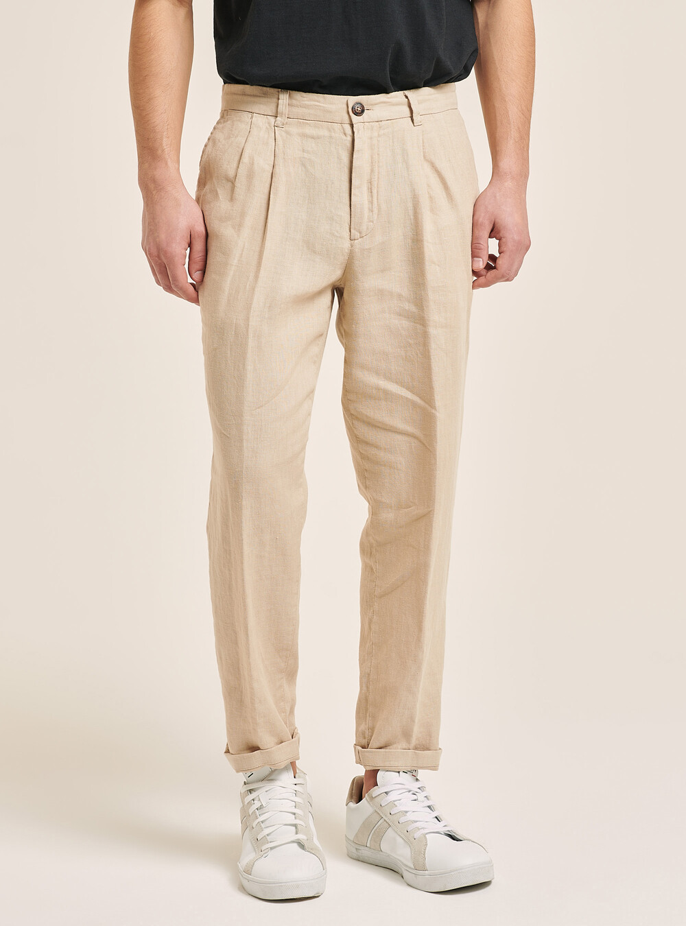 Pantalone in misto lino con pinces | Alcott | Pantaloni Uomo